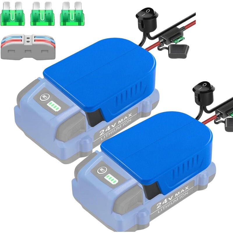 Kobalt 24V battery converter connector battery adapter base power wheel DIY with fuse