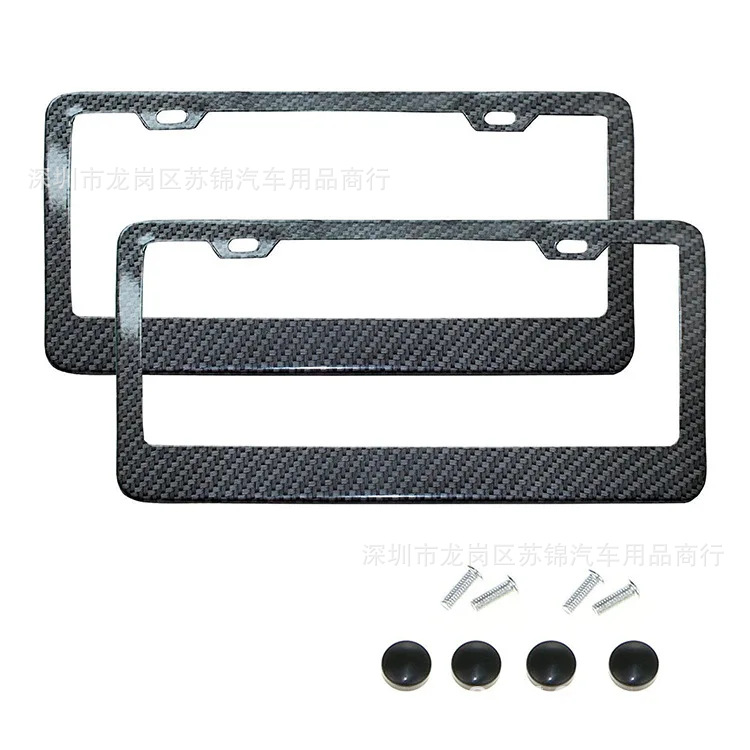 Cross-Border Amazon Ebay Popular Car American Standard Spray Plastic Black License Plate Frame American Standard Stainless Steel License Plate Frame