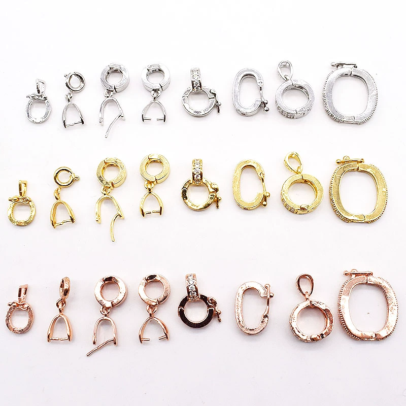 925 посеребренная застежка, подвеска, двойная застежка, двойная открытая застежка, застежка для браслета, застежка для ожерелья, защитная застежка, застежка в виде семян дыни, различные зажимные застежки