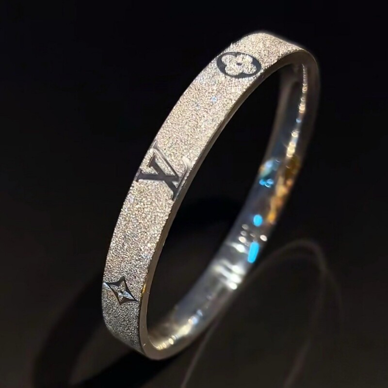 Sand Surface Silver-Colored Luxury Niche Bracelet for Women, Plated Luxury Niche High-End Design Couple's Jewelry Wholesale