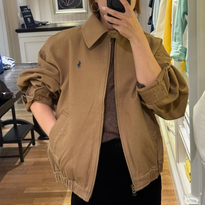 Original label, original version, Ralph Lauren classic collared jacket, featuring a small horse logo embroidery, autumn/winter casual top Original label, original version, Ralph Lauren classic collared jacket, featuring a small horse logo embroidery, autumn/winter casual top
