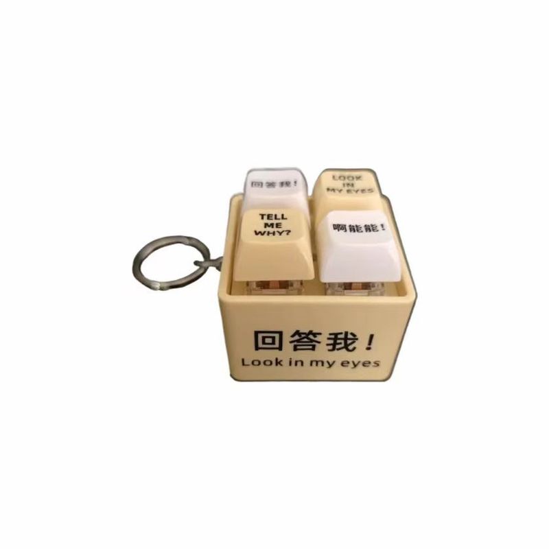 [新しいスタイル] Answer Me Toys 引用発音発光キーホルダー減圧キーおもちゃ友人への楽しいギフト|undefined
