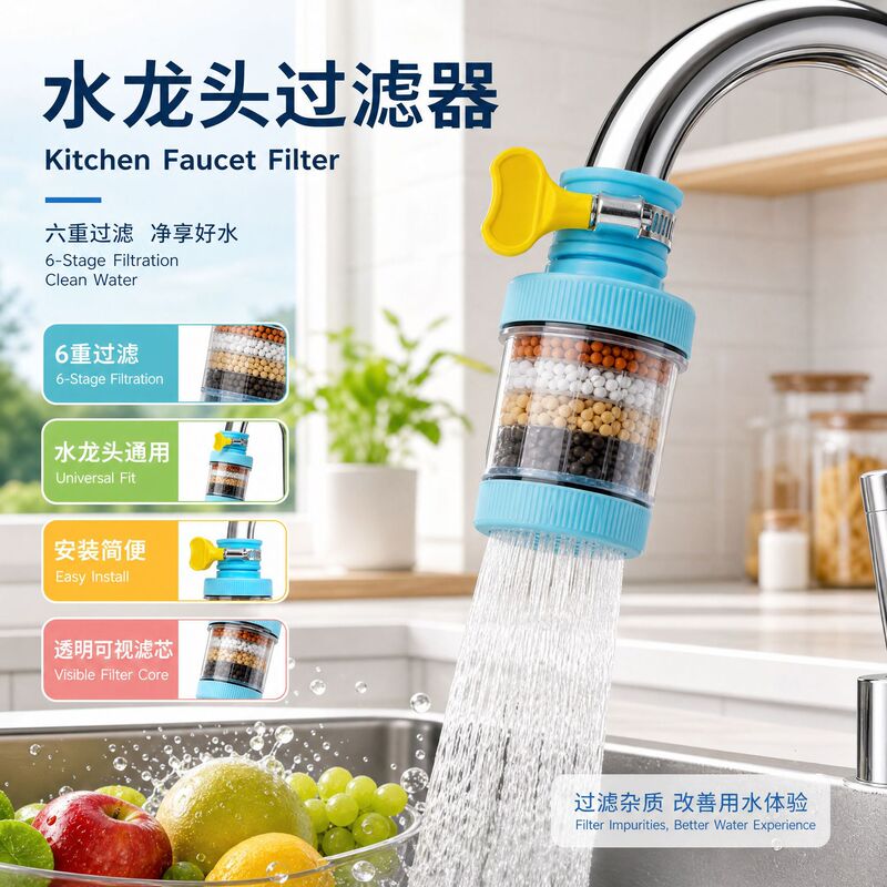 Manufacturer's Preferred Six-Layer Filter Tap Water Purifier Showerhead Kitchen Extension Detachable and Washable Filter Manufacturer's Preferred Six-Layer Filter Tap Water Purifier Showerhead Kitchen Extension Detachable and Washable Filter