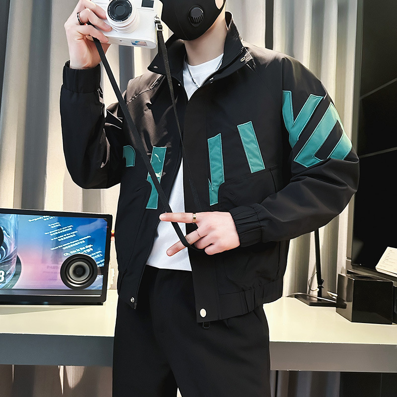 Deportes y ocio otoño chaqueta de cuello alto chaqueta de hombre corta y pequeña chaqueta delgada de la marca de moda de tamaño XS chaqueta de estudiante