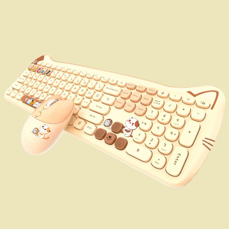 Wireless keyboard, mouse, cute acrylic unlimited set for office