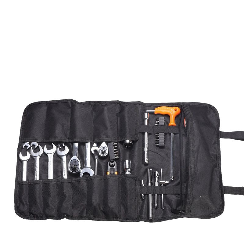 Kit de herramientas de gran capacidad de rollo portátil para el sitio de construcción, kit de herramientas de bolsa de hardware engrosado y reforzado de tela Oxford para el hogar