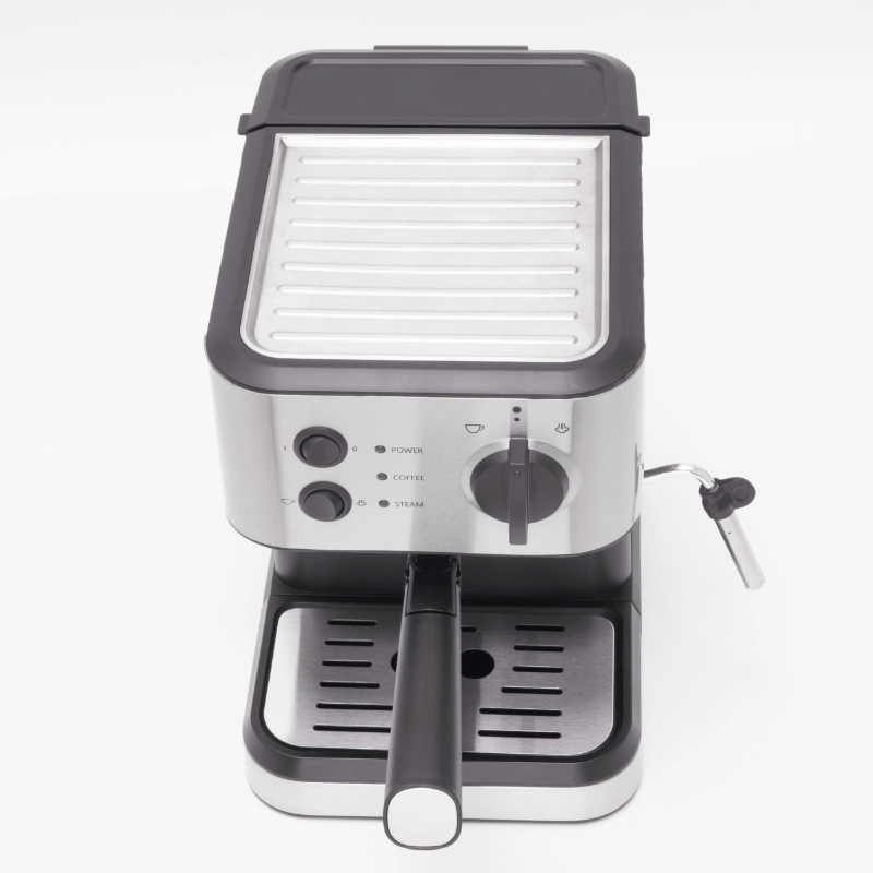 Cafetera de 1050W para uso doméstico, suministro transfronterizo para comercio exterior, pequeña, semiautomática, tipo vapor de alta presión para espumar leche, estilo retro.