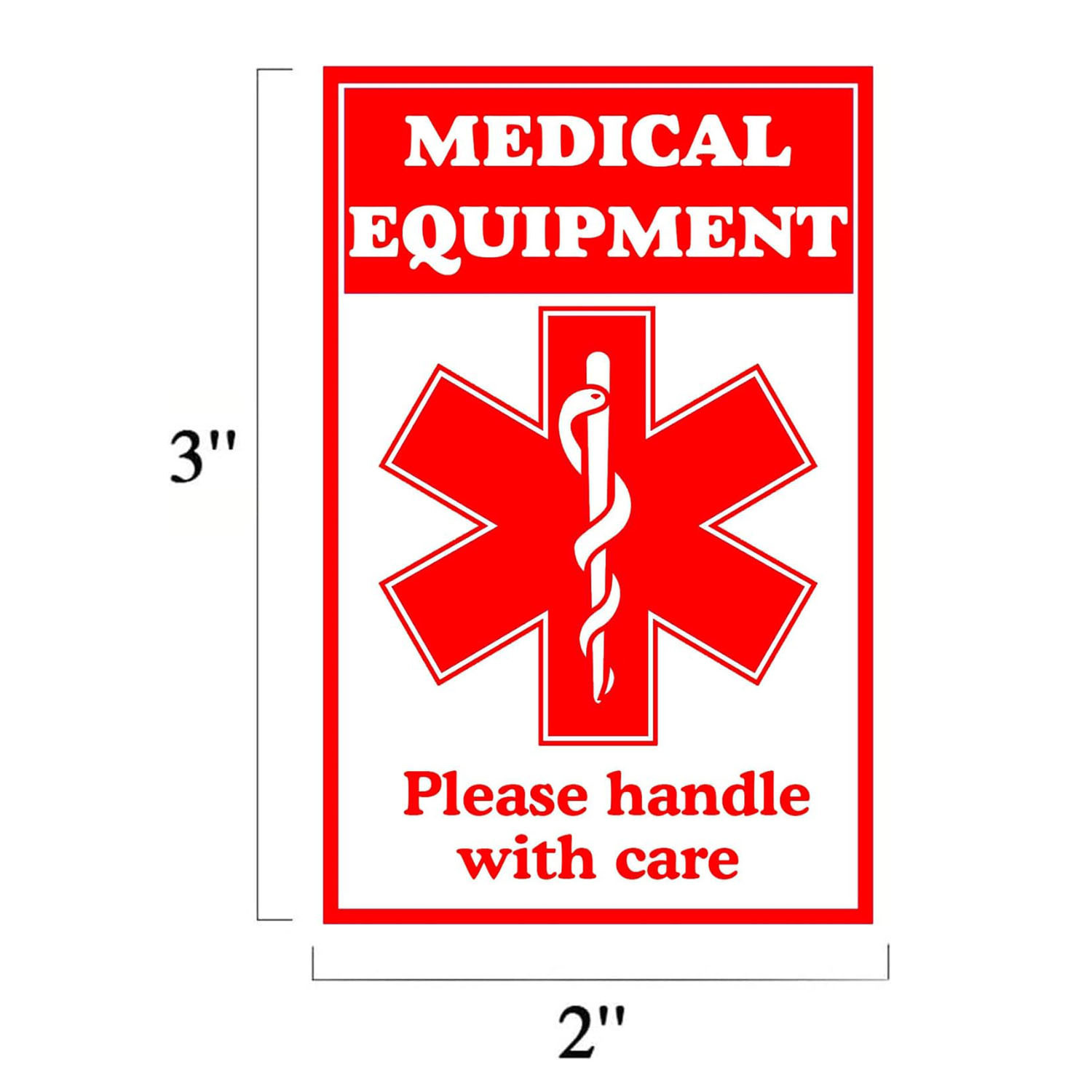 Amazon Medical Alarm Equipment Etiquetas de equipaje Pegatinas Rojas Dispositivos Médicos Suministros Pegatinas internas de atención