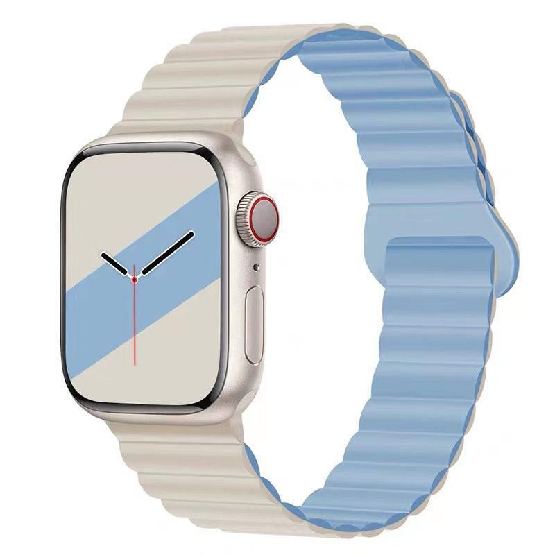 For Apple Watch 8 Strap Apple Watch 6 Generation iwatch7se Silicone Two-color Creative Sports Magnetic