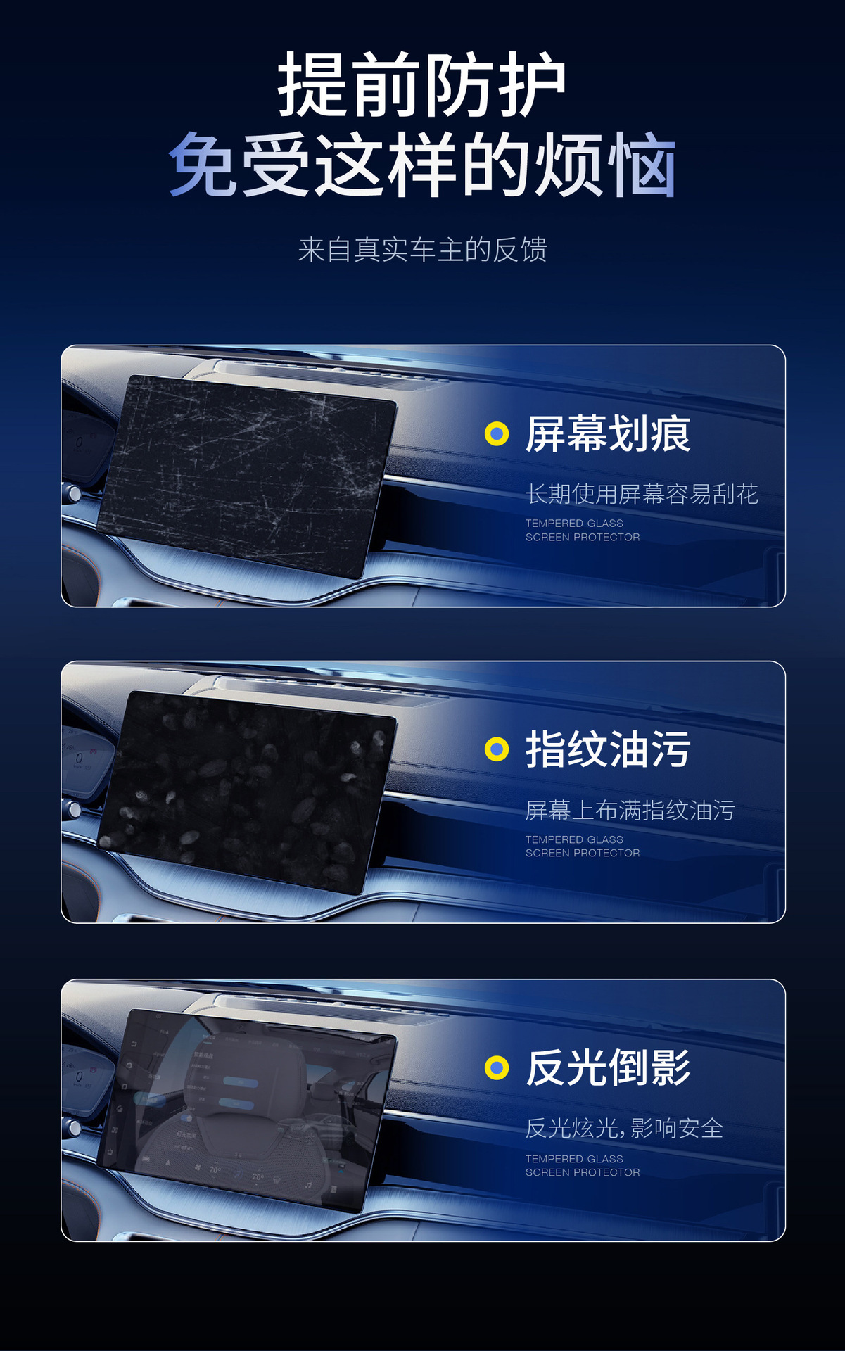 Suitable for Tesla Model 3/Y/S car central control navigation screen protective film, dust-free tempered film
