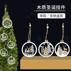 クリスマス装飾ギフト木製ヘラジカ老人雪だるま木製ホームクリエイティブラウンド装飾クリスマスツリーペンダント