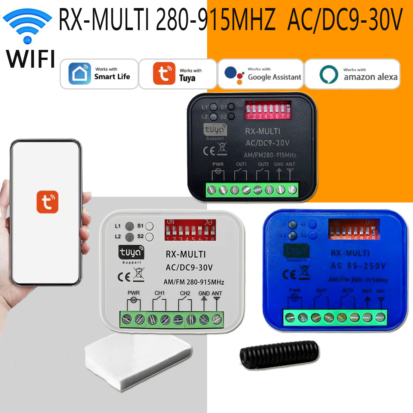 Direct sales graffiti ZigBee/WiFi smart switch wide voltage universal 280-868M multi-frequency control receiver