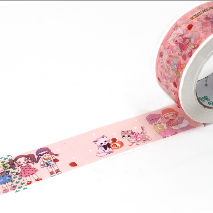 Thankyou cinta adhesiva de embalaje rosa, sello de red, cinta de sellado, cinta de impresión de dibujos animados, fabricante al por mayor