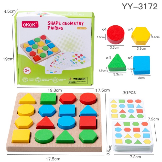 Forma geométrica de madera juego de batalla juego rompecabezas Infantil Educación Temprana juego de escritorio interactivo entre padres e hijos bloques de construcción montaje