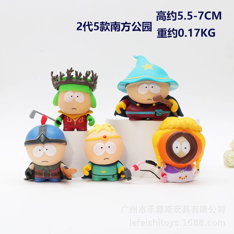 2-е поколение, 5 персонажей South Park с нецензурной бранью, грубым языком, грубым языком, фигуры четырёх гостей из South Park, виниловые куклы, модельные игрушки, украшения