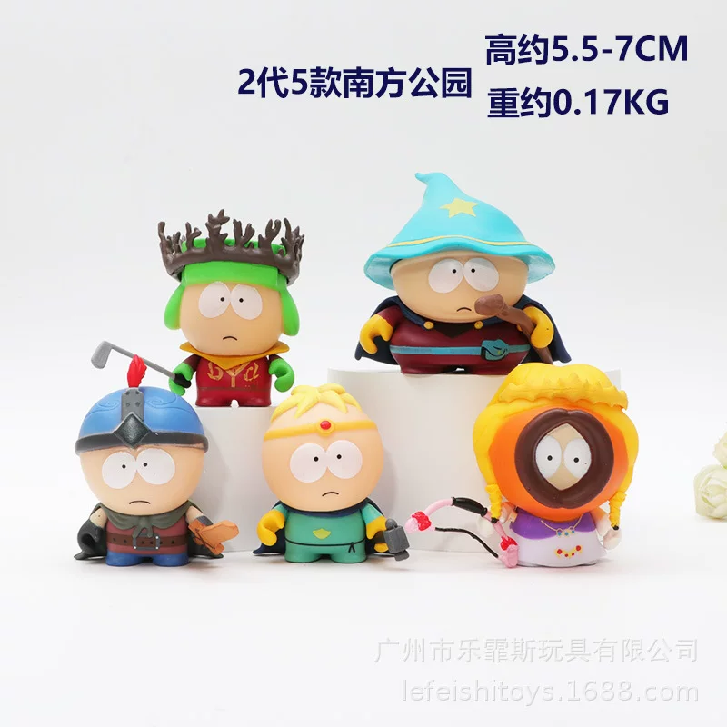 2-е поколение, 5 персонажей South Park с нецензурной бранью, грубым языком, грубым языком, фигуры четырёх гостей из South Park, виниловые куклы, модельные игрушки, украшения
