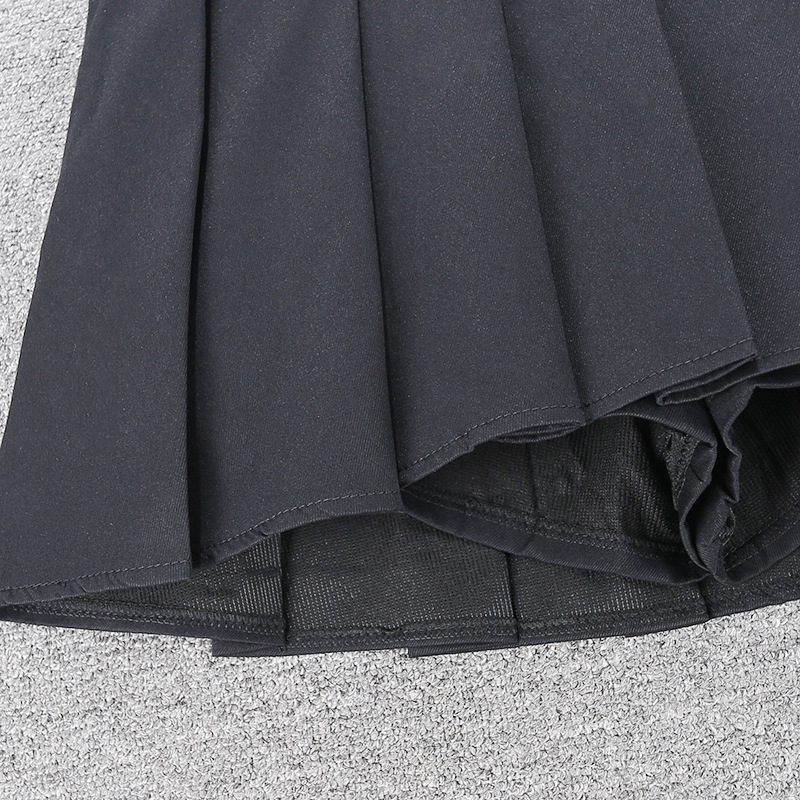 Falda mini plisada para mujer con cinturón estilo sexy y moda_voghion.com