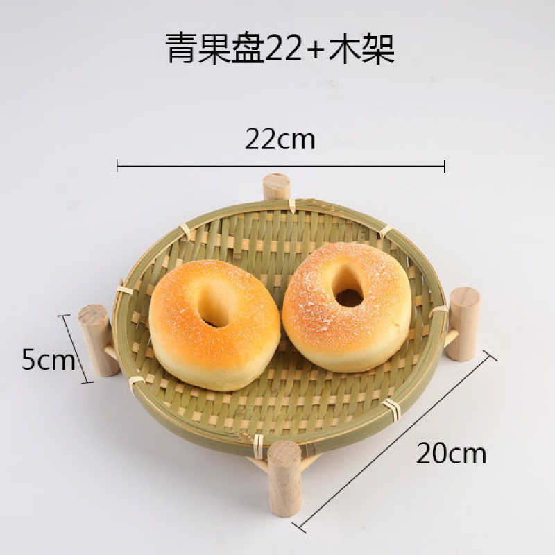 手作りの竹の編み製品の小さい竹のかごの丸い棚は箕のホテルのレストランの間食の果物のお菓子の皿のマントーのかごを振りかけます。|undefined