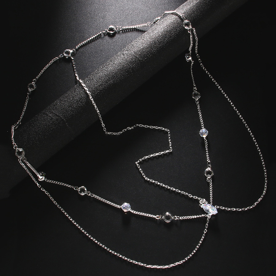 Amazon venta caliente simple cadena de cabello temperamento multicapa tocado de diamante accesorios de uso diario cadena de cabello