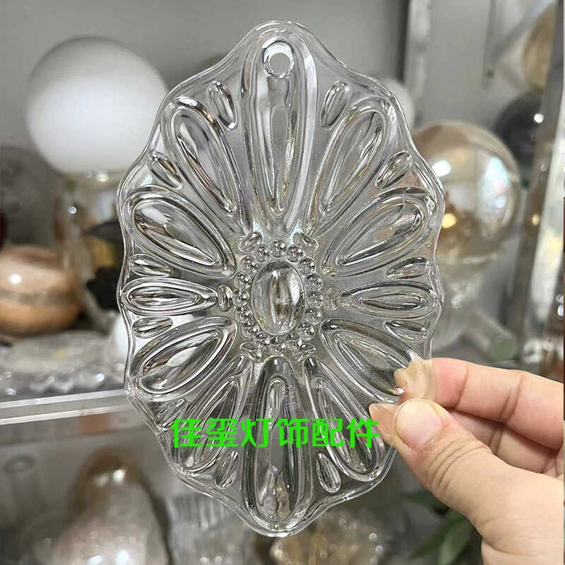 Легкая роскошная хрустальная лампа, стеклянный абажур для гостиной, большой абажур, прозрачные детали из хрустального стекла хризантемы.