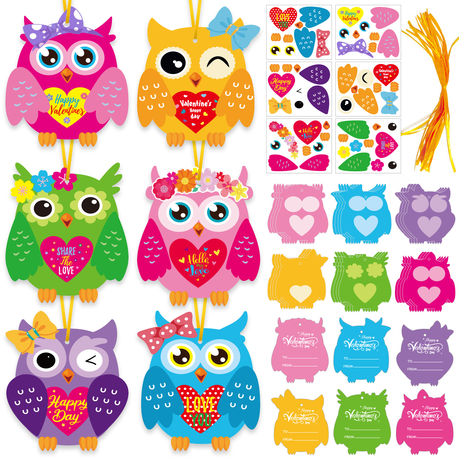 Ventas transfronterizas calientes Día de San Valentín colorido caricatura DIY Tarjeta de felicitación Día de la Madre Decoración de San Valentín Confesión Conjunto de regalo