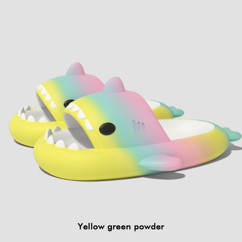 Platform Shark Slippers (Shark), summer funny slide, 4 cm platform, gradient colors