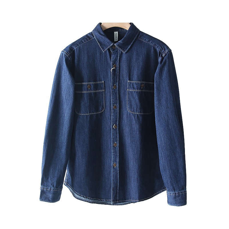 Neue europäisch-amerikanische Hemden für den Außenhandel, Frühling und Herbst, lockere Jeanshemden im amerikanischen Stil für Herren in Übergrößen, erhältlich_voghion.com