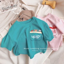 儿童短袖T恤夏季新款韩版男女童棉半袖T恤宝宝夏装休闲体恤衫