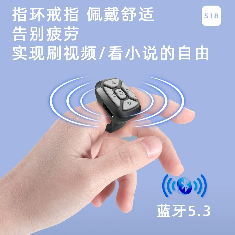 Ring, rechargeable remote control for charger, mobile phone