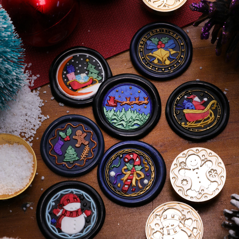 聖誕節新款火漆印章 手套 薑餅人 鈴鐺復古文藝印章 節日禮物印章