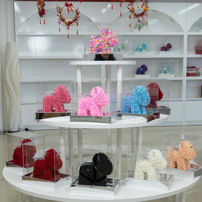 Flor eterna unicornio Rosa Hortensia flor seca regalo creativo al por mayor para la novia