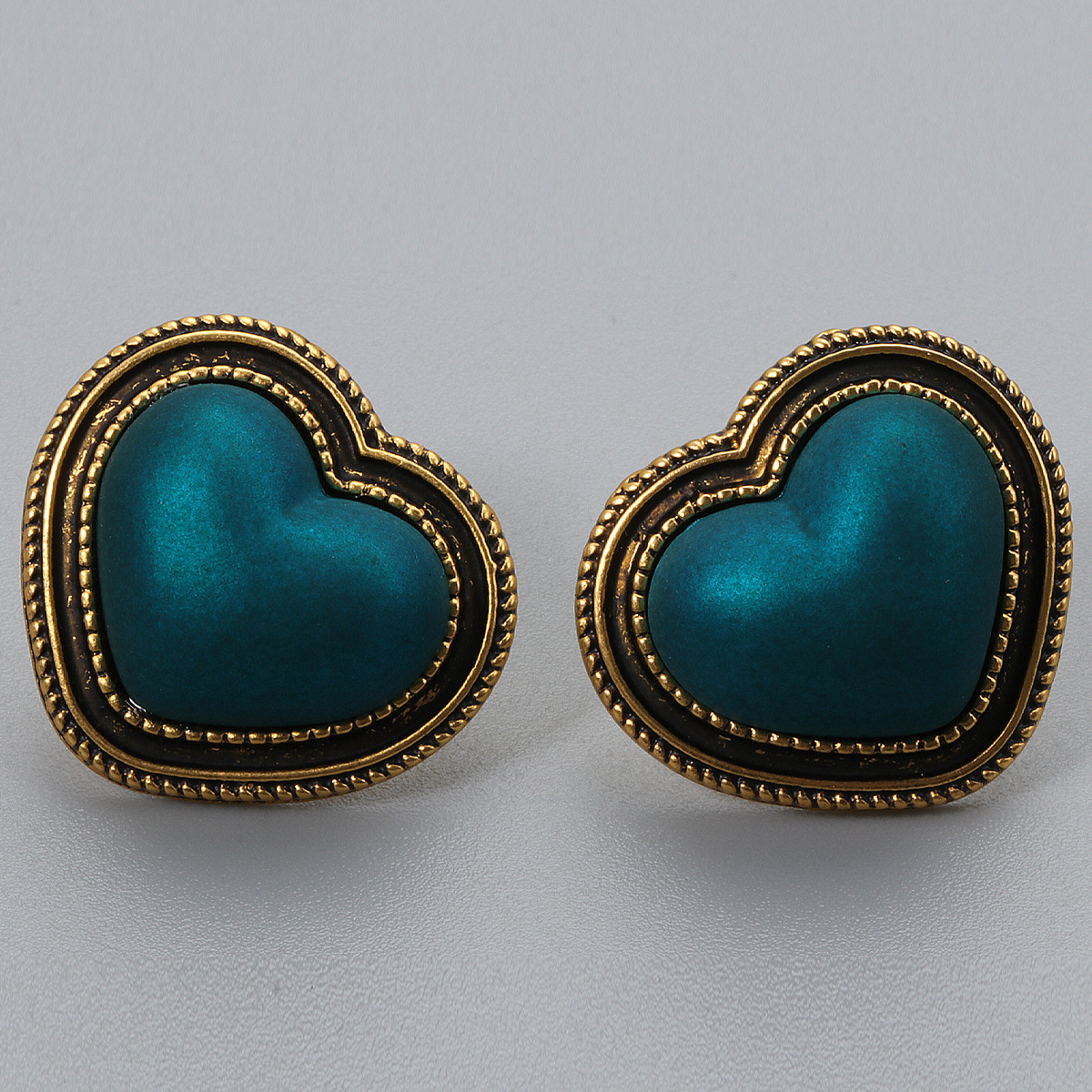 Aretes Retro Grandes En Forma De Corazón De Melocotón display picture 16