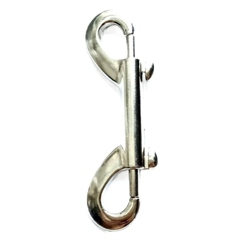 (Tienda de la fábrica) Suministro elástico flexible color brillante no-óxido de doble cabeza de aleación perro hebilla de doble cabeza gancho