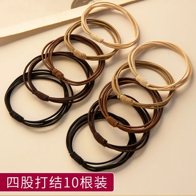 Rubber Band Women's Hair Tie – Saç üçün rezinlər - coffee-color-10-piece-set