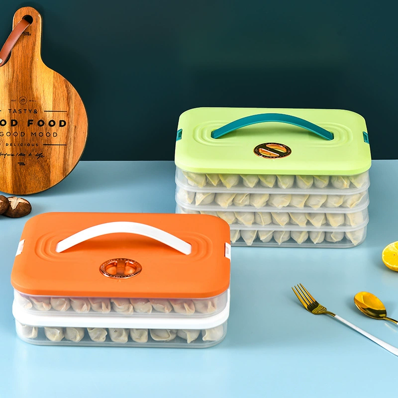 Dumpling Storage Box Household, Multi-Layer Refrigerator & Freezer Container, 1–4 Layers, Large