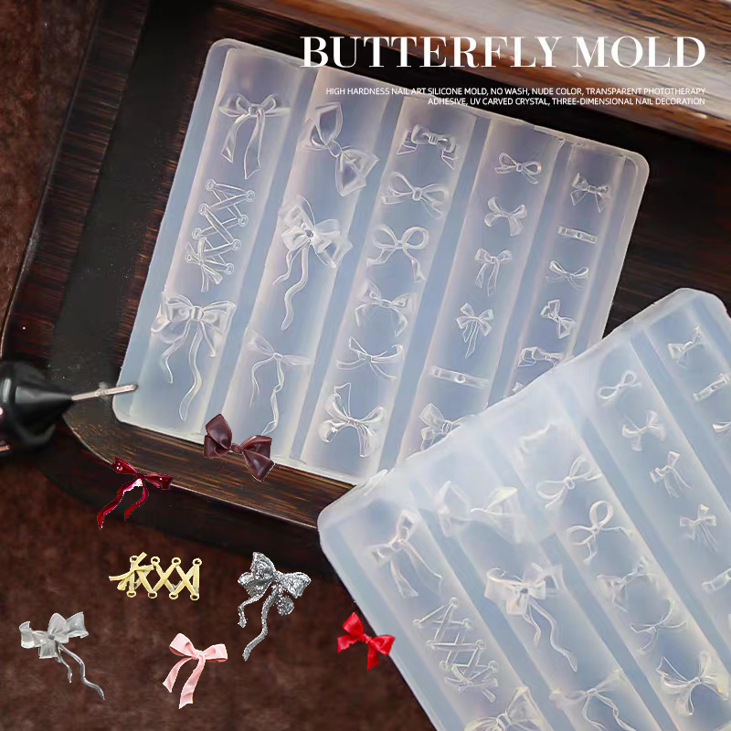 Nail Art Silicone Mold Bow Silicone Stereo Relief Nail Jewelry DIY Mold 3D Abrasive Tool Easy to Release Film Nail Art Silicone Mold Bow Silicone Stereo Relief Nail Jewelry DIY Mold 3D Abrasive Tool Easy to Release Film