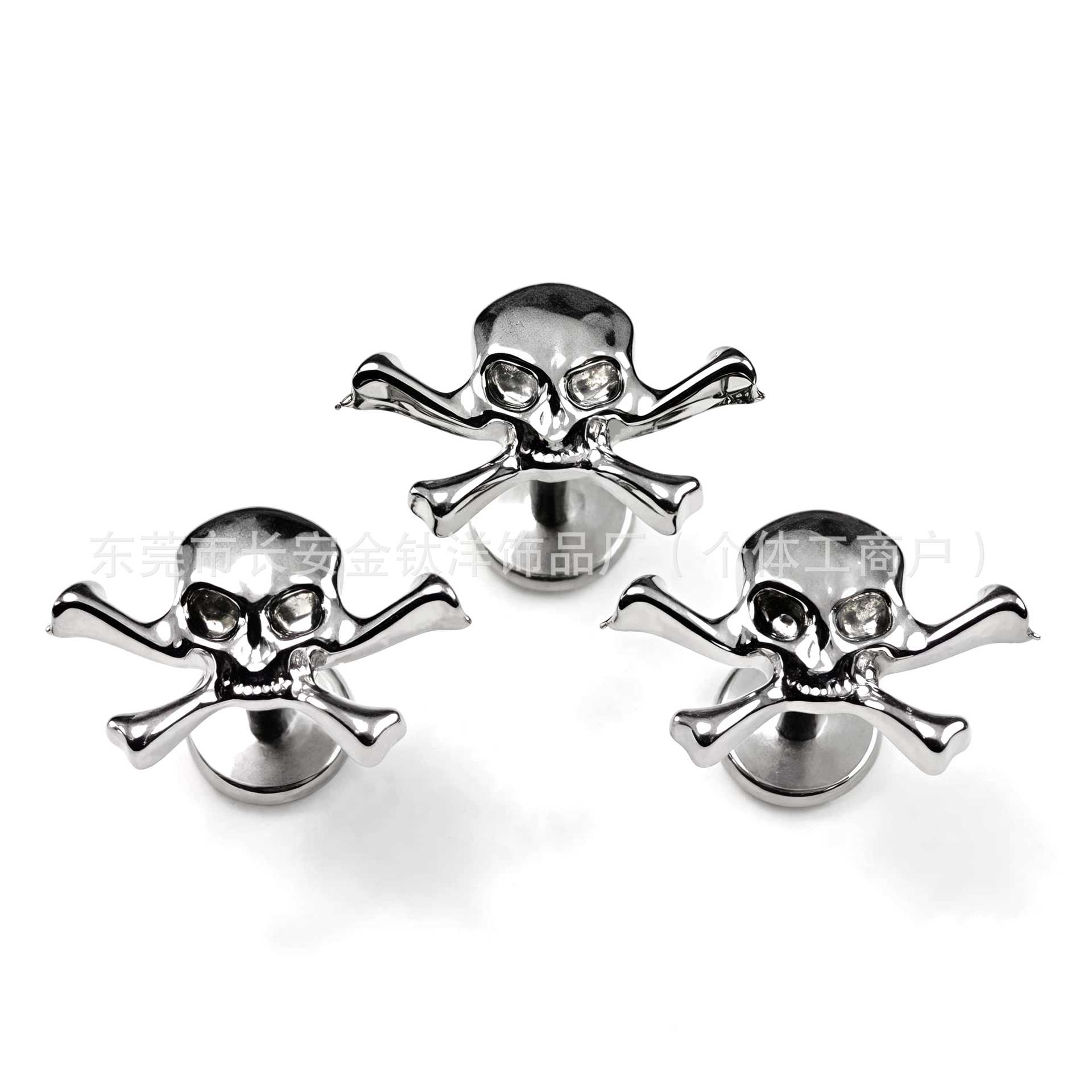F136 Titanium Halloween Skull Earrings Nose Nails Cochlear Nails G23 Titanium Alloy Body Piercing Jewelry Ear Bone Nails detail image 8