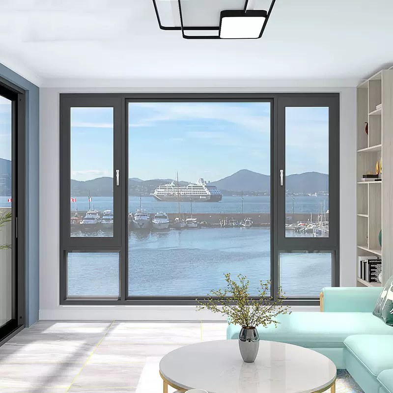 断桥铝系统门窗封阳台三层铝合金窗户阳光房平开窗隔音隔热钢化