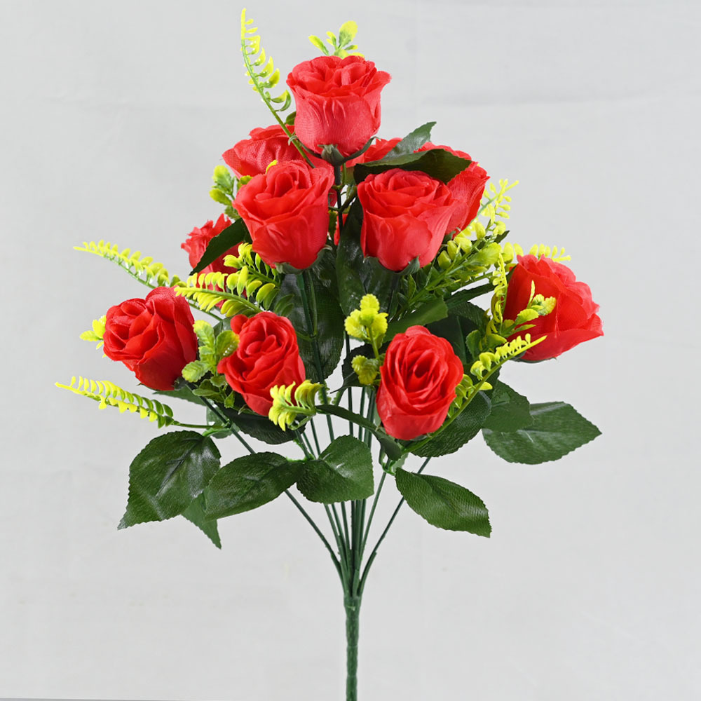 Nanyang imitación de pantalla de 12 rosas adornos de suelo flores 2 multicolores pavos reales Mei Mei fábrica al por mayor