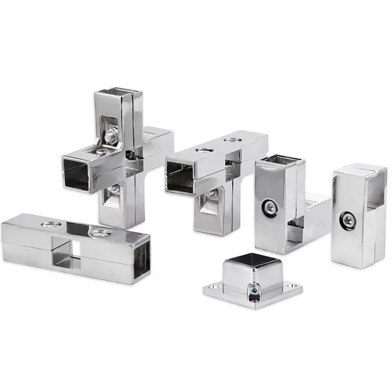 Соединение квадратной трубы из нержавеющей стали без сварки, трехходовое, четырехходовое, двухходовое, из утолщенного алюминиевого сплава, соединительная деталь для квадратной трубы 25, соединительные изделия