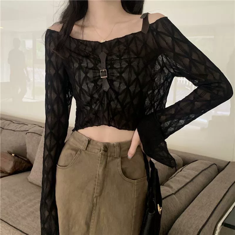 Summer thin short long-sleeve, open shoulders, sun protection