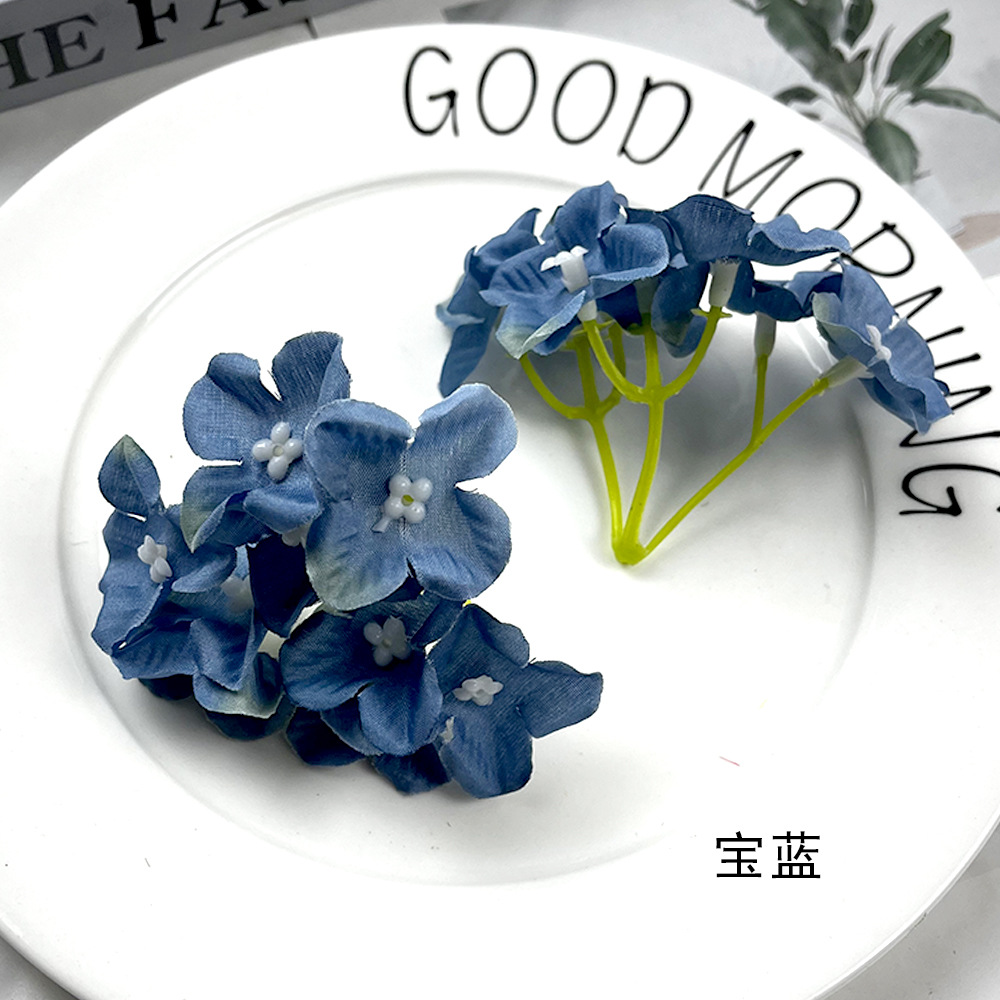 Pintura al óleo de imitación de hidrenias DIY9 cabeza tela de seda falsa flor tocado de flores de pinza material de diseño floral decoración de fotografía del hogar