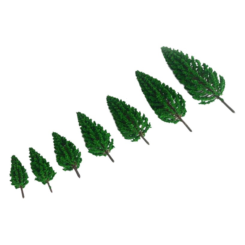 Modelo de paisaje de simulación Árbol mini plástico Pino edificio tren arena Mesa escena hecho a mano pequeño árbol materiales de producción