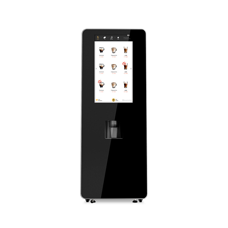 Máquina expendedora automática inteligente de té y café Junke con pago por código QR, máquina expendedora de té de burbujas y té de hierbas sin personal.