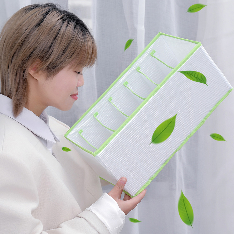 Ropa interior de malla transfronteriza pantalones caja de almacenamiento jeans cesta de almacenamiento transparente armario ropa caja de almacenamiento cajón