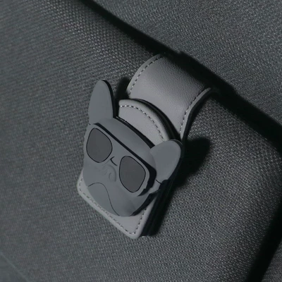 Personalized In-Car Hanging Sunglasses Clip, Car Glasses Clip/Bill Clip - gray-sunglasses-dog-gray-u-shaped-eyeglass-clip