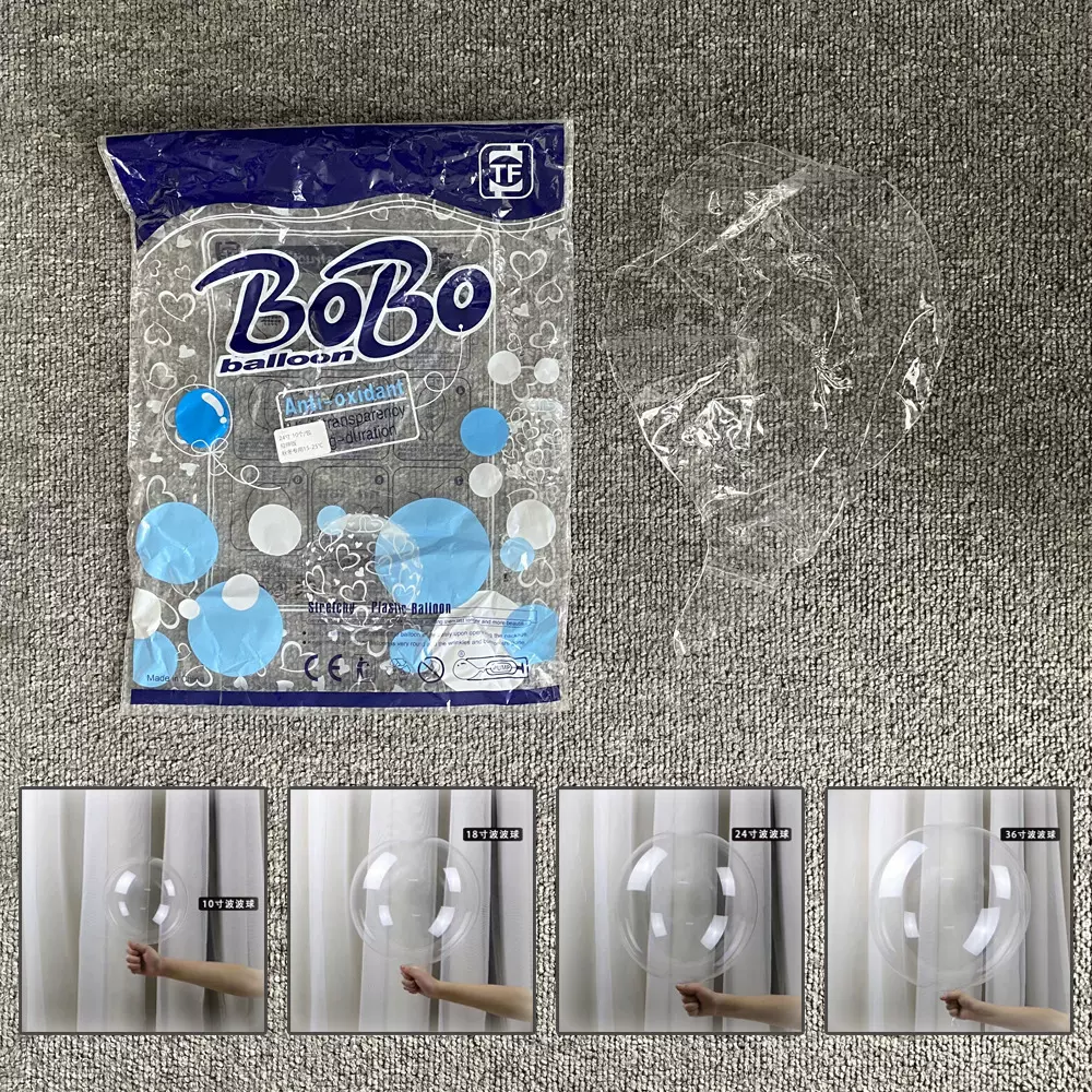 TF10 18 20 24 36寸宽口径透明拉伸版波波球网红玫瑰花气球批发