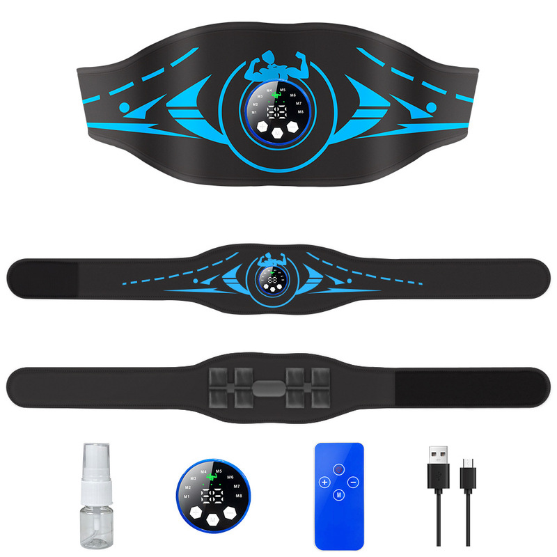 新型EMSフィットネスマッサージベルト黒科技腹筋トレーニング腰マッサージ器|undefined