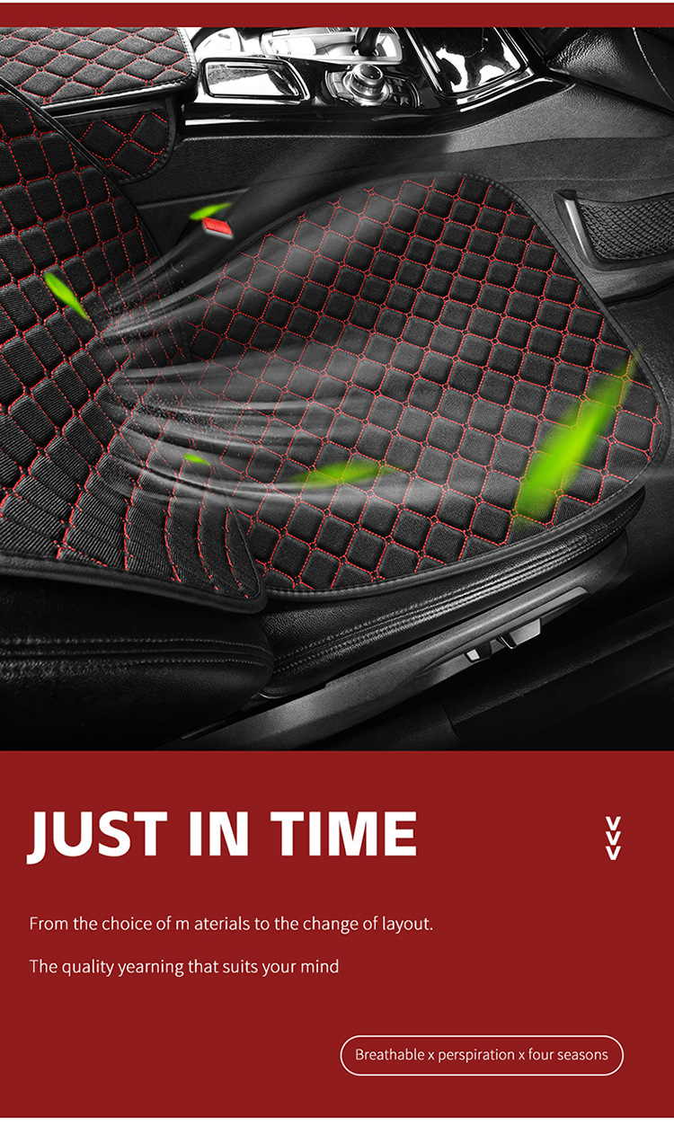 Cross-Border Popular Car Seat Cushion, Universal for All Seasons, Tie-Free Anti-Slip Three-Piece Set, Five-Seat Linen Seat Cushion, Drop Shipping