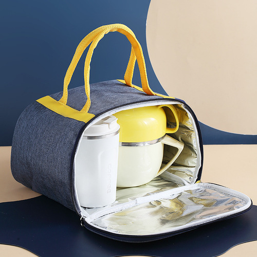 Denim Aluminum Foil Insulated Bag Wholesale Portable Fast Food Takeaway Bag Outdoor Picnic Student Lunch Bag Lunch Out